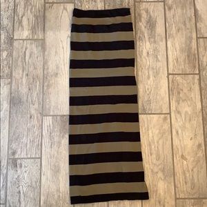 Olive and black Free People stretch maxi skirt